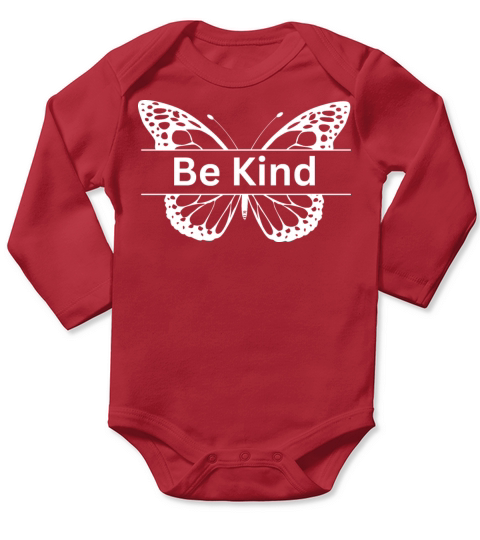 Be Kind Butterfly Cute Print graphic Retro design Long Sleeve Baby One-Piece
