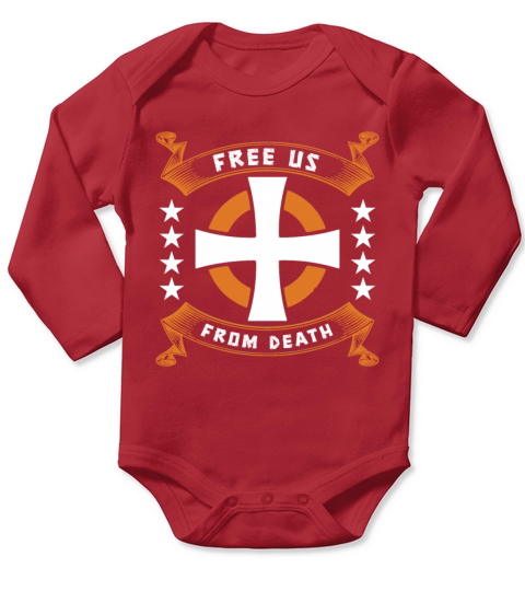 Christian Christianity Cross Long Sleeve Baby One-Piece