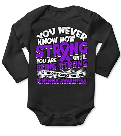 Fight Alzheimers Dementia alzheimer Awareness Long Sleeve Baby One-Piece