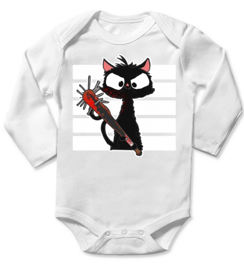 Halloween Retro Cat Vintage Cat Long Sleeve Baby One-Piece