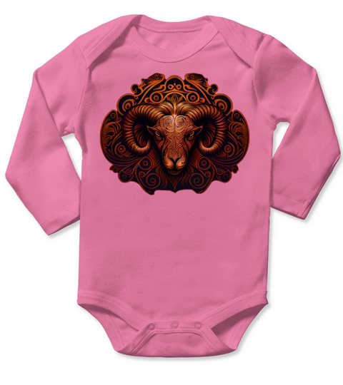 Ram Astrological Sign Aries Western Zodiac Symbol Long Sleeve Baby One-Piece
