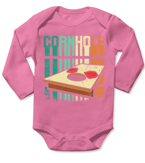 Retro Vintage Cornhole Long Sleeve Baby One-Piece