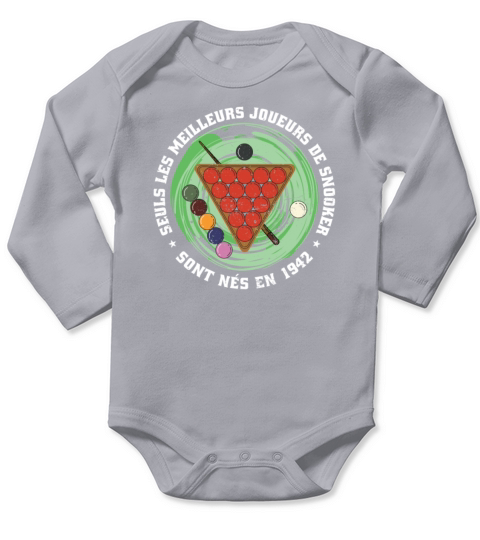 Snooker born in 1942 Vintage Birthday Snooker Long Sleeve Baby One-Piece