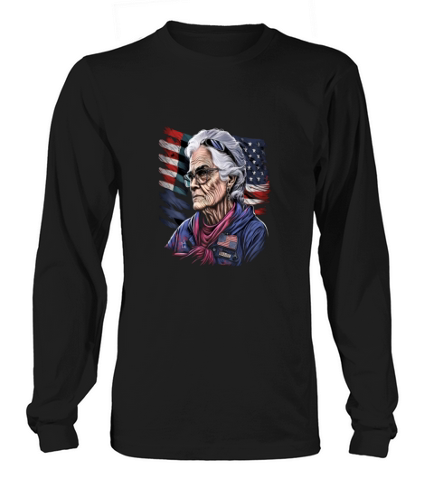 Retired Military Vintage Veteran American Mom Long sleeved Unisex