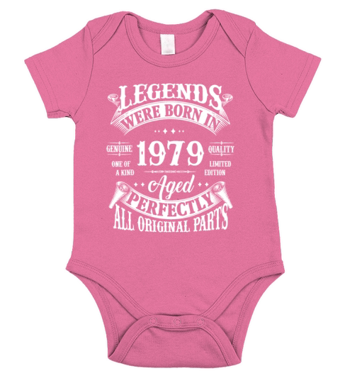 43rd Birthday Vintage Legends Born In 1979 43 Year Short Sleeve Baby One-Piece