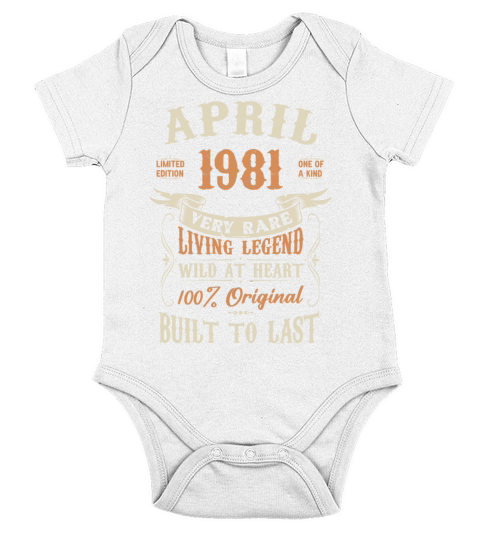 April 1981 Birthday Surprise Short Sleeve Baby One-Piece
