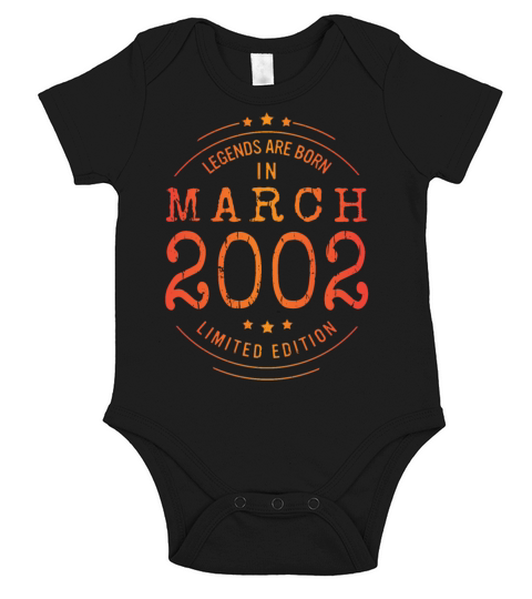 Birthday March 2002 Limited Edition Vintage Short Sleeve Baby One-Piece