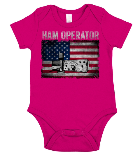 Ham Operator US Flag Short Sleeve Baby One-Piece