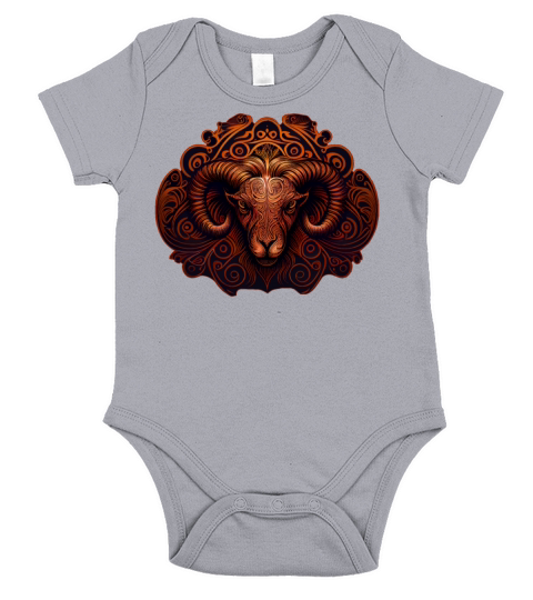 Ram Astrological Sign Aries Western Zodiac Symbol Short Sleeve Baby One-Piece