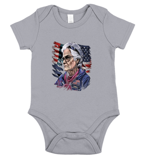 Retired Military Vintage Veteran American Mom Short Sleeve Baby One-Piece