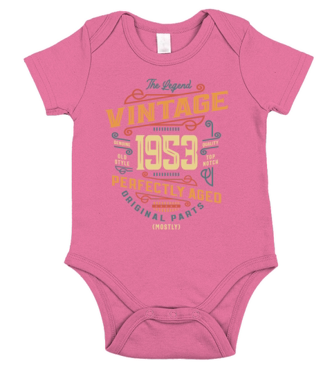 Vintage 1953 70th Birthday Short Sleeve Baby One-Piece