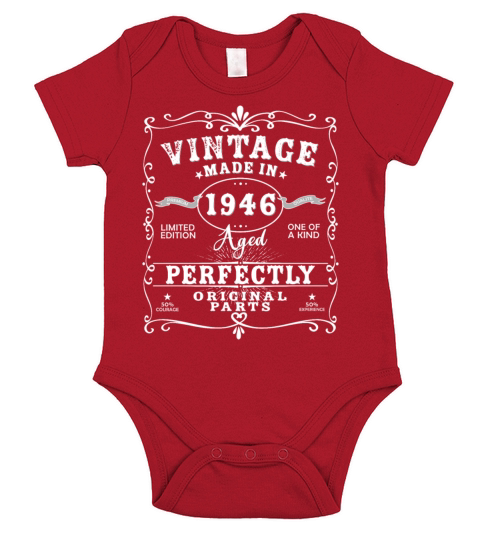 Vintage Made In 1946 Birthday Limited Edition Short Sleeve Baby One-Piece