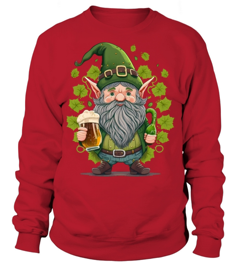 Cute Gnome Drinks Beer Happy St Patricks Day Sweatshirt Unisex