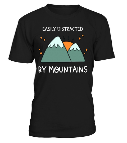 Easily Distracted by Mountains Hiking Lovers Comic T-Shirt Unisex