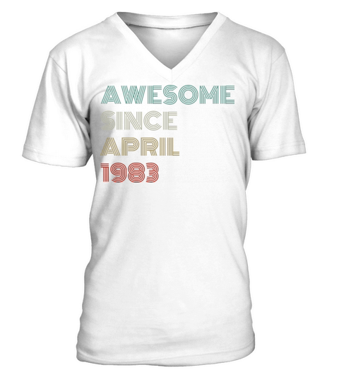 Awesome Since 1983 40th Birthday Gifts 40 Years V-Neck T-shirt
