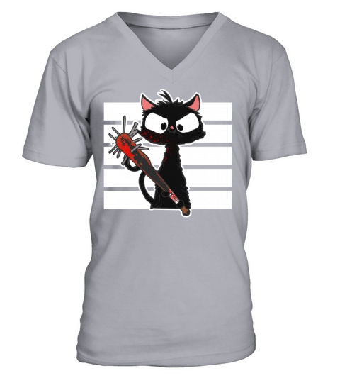 Halloween Retro Cat Vintage Cat V-Neck T-shirt