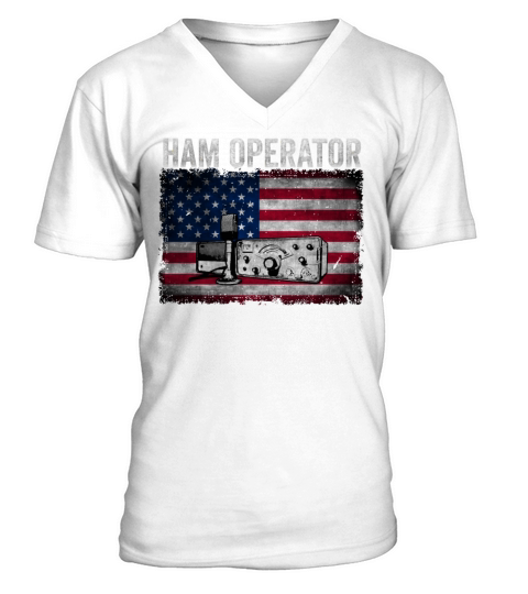 Ham Operator US Flag V-Neck T-shirt
