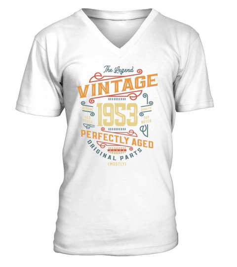 Vintage 1953 70th Birthday V-Neck T-shirt