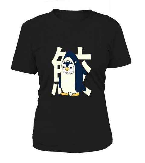Retro vintage cute Japanese penguin with a shark Women's T-Shirt