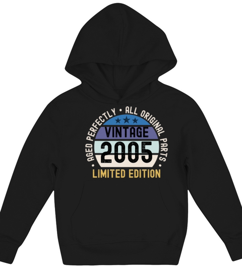 18th Birthday Vintage 2005 Kids Hoodie