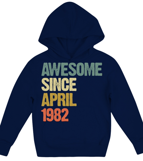 Awesome Since April 1982 Retro Vintage Gift Kids Hoodie