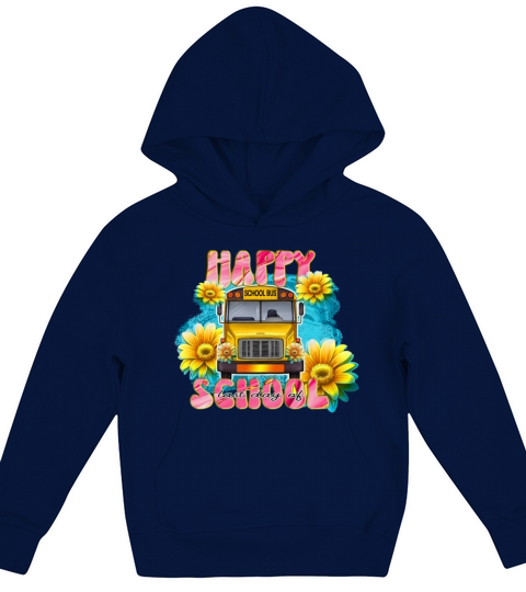 Flower School Bus to Celebrate the Happy Last Day Kids Hoodie