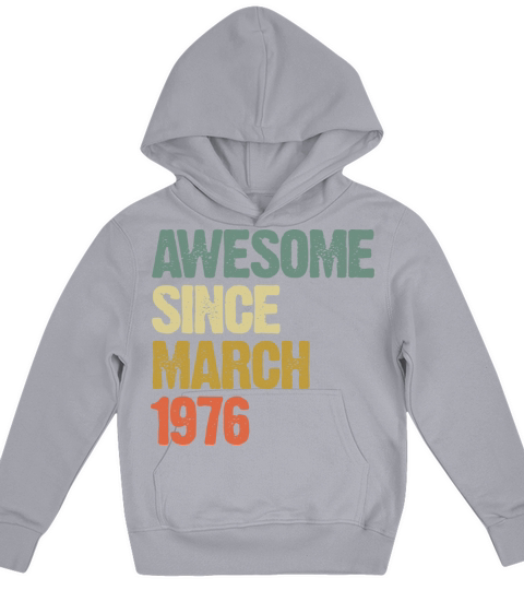 Retro Awesome Since March 1976 Groovy Vintage Kids Hoodie