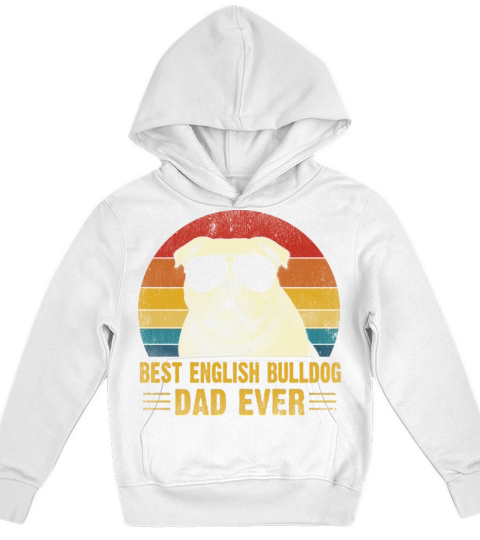 Vintage best english bulldog dad ever Fathers day Kids Hoodie