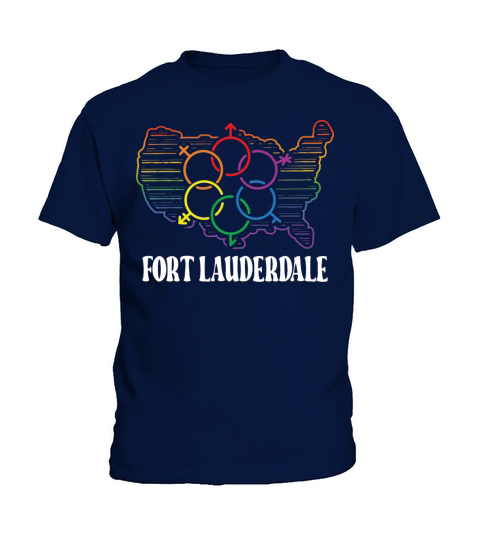 Fort Lauderdale Pride Month Pride Flag LGBT Commun Kids T-Shirt