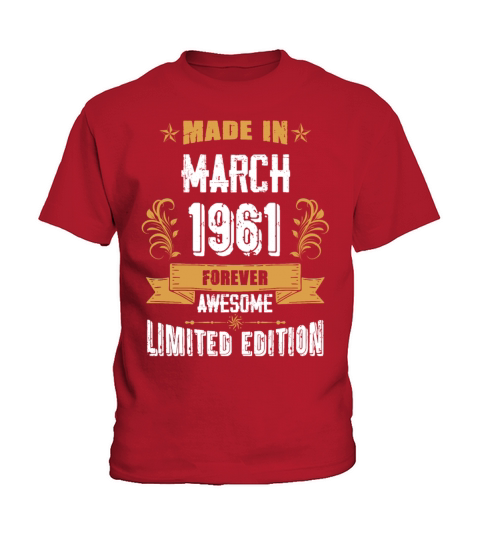 March 1961 Vintage Birthday Present Kids T-Shirt