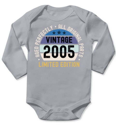 18th Birthday Vintage 2005 Long Sleeve Baby One-Piece
