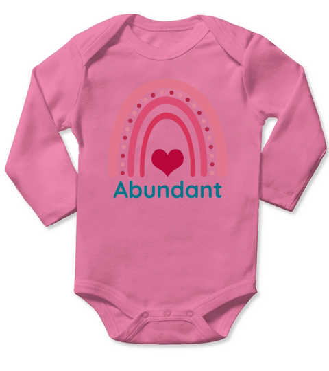 Abundant Viva Magenta Boho Rainbow Long Sleeve Baby One-Piece