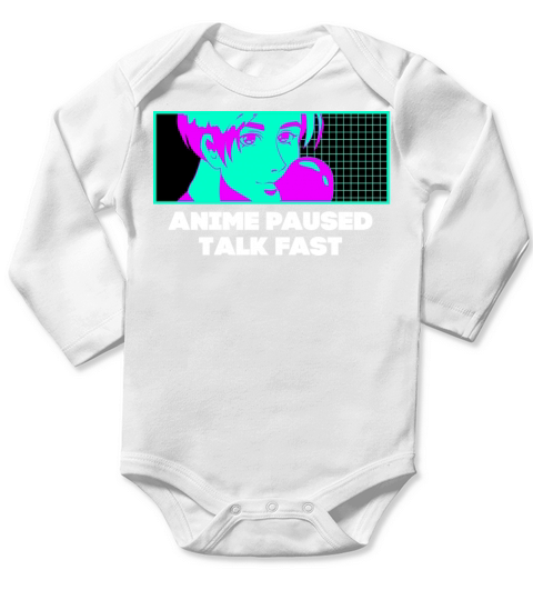 Anime Paused Talk Fast Manga Funny Japanese Animat Long Sleeve Baby One-Piece