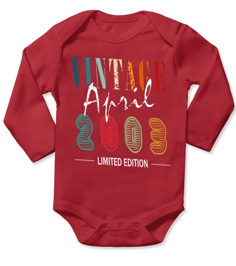 Limited Edition 20th Birthday 2003 April born Long Sleeve Baby One-Piece