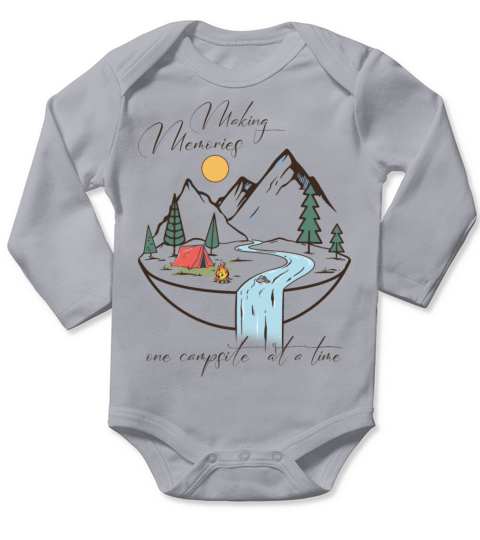 Making memories one campsite at a time Long Sleeve Baby One-Piece