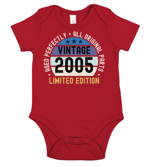 18th Birthday Vintage 2005 Short Sleeve Baby One-Piece