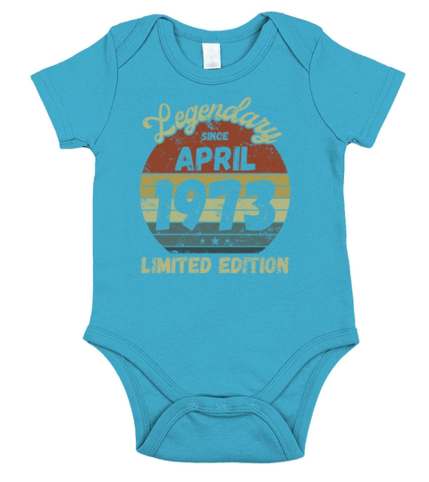 April 1973 - Vintage Birthday Present Short Sleeve Baby One-Piece
