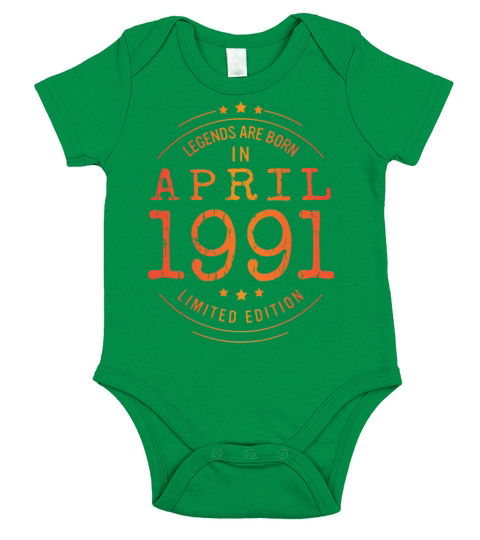 Birthday April 1991 Limited Edition Vintage Legend Short Sleeve Baby One-Piece