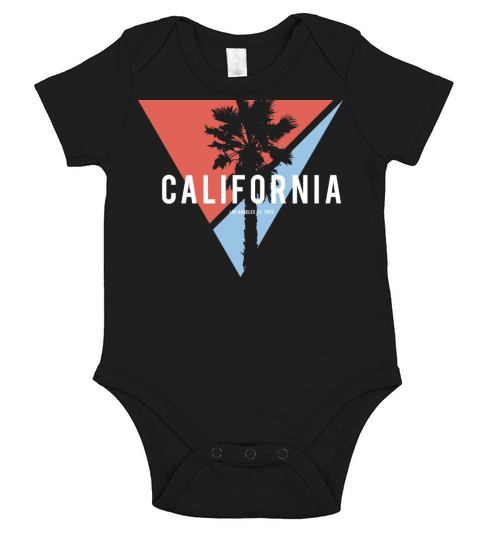 California los angeles palm trees typography Short Sleeve Baby One-Piece