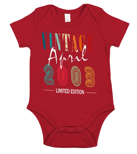 Limited Edition 20th Birthday 2003 April born Short Sleeve Baby One-Piece