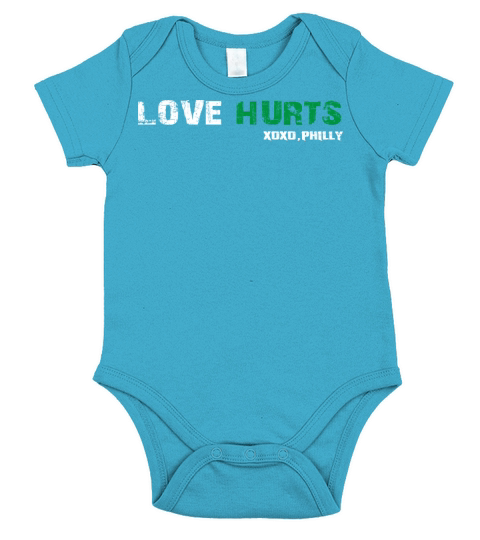 Love Hurts Vintage Philly Hurts So Good Eagles Fan Short Sleeve Baby One-Piece