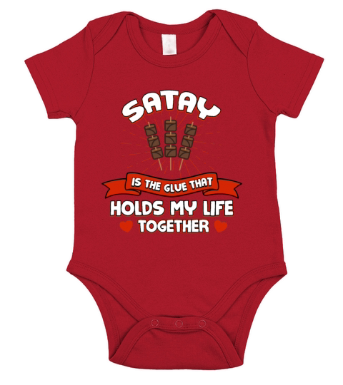 Satay Holds My Life Together Funny Barbecue Humor Short Sleeve Baby One-Piece