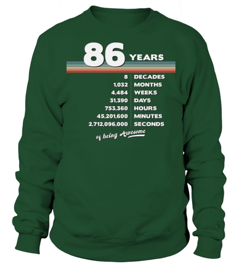 86th Birthday Vintage 86 Years Old Retro 1032 Sweatshirt Unisex