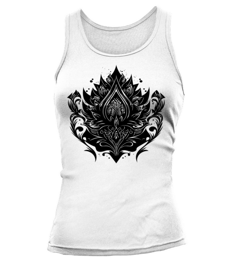 Vintage Lotus Flower Water Lily Tattoo Hobby Tank top Woman