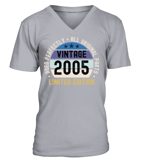 18th Birthday Vintage 2005 V-Neck T-shirt