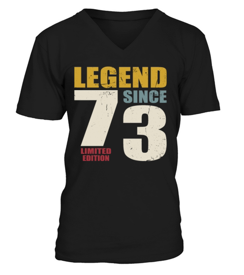50th birthday vintage 1973 legend since 1973 V-Neck T-shirt