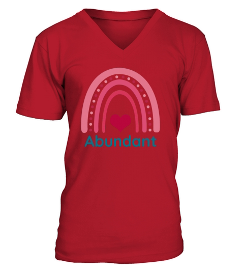 Abundant Viva Magenta Boho Rainbow V-Neck T-shirt