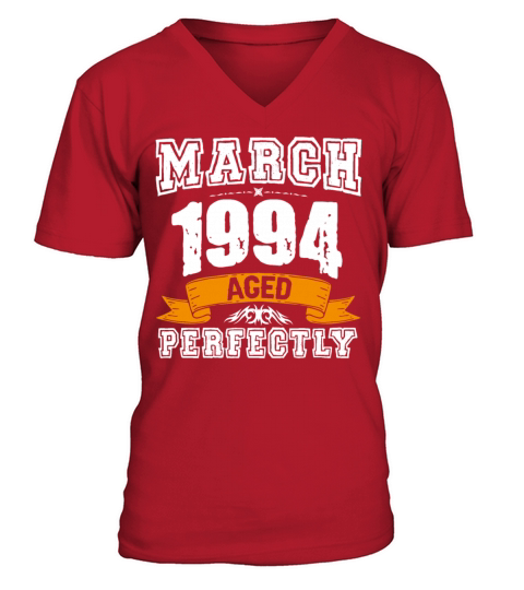 March 1994 Vintage Birthday Present V-Neck T-shirt