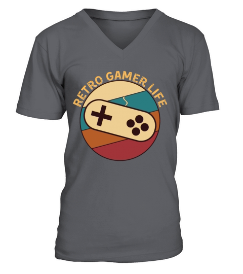 Retro Gamer Life Video Game Controller Vintage V-Neck T-shirt
