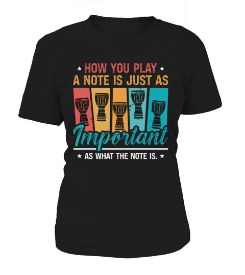 Djembe How You Play A Note Retro Drums Instrument Women's T-Shirt